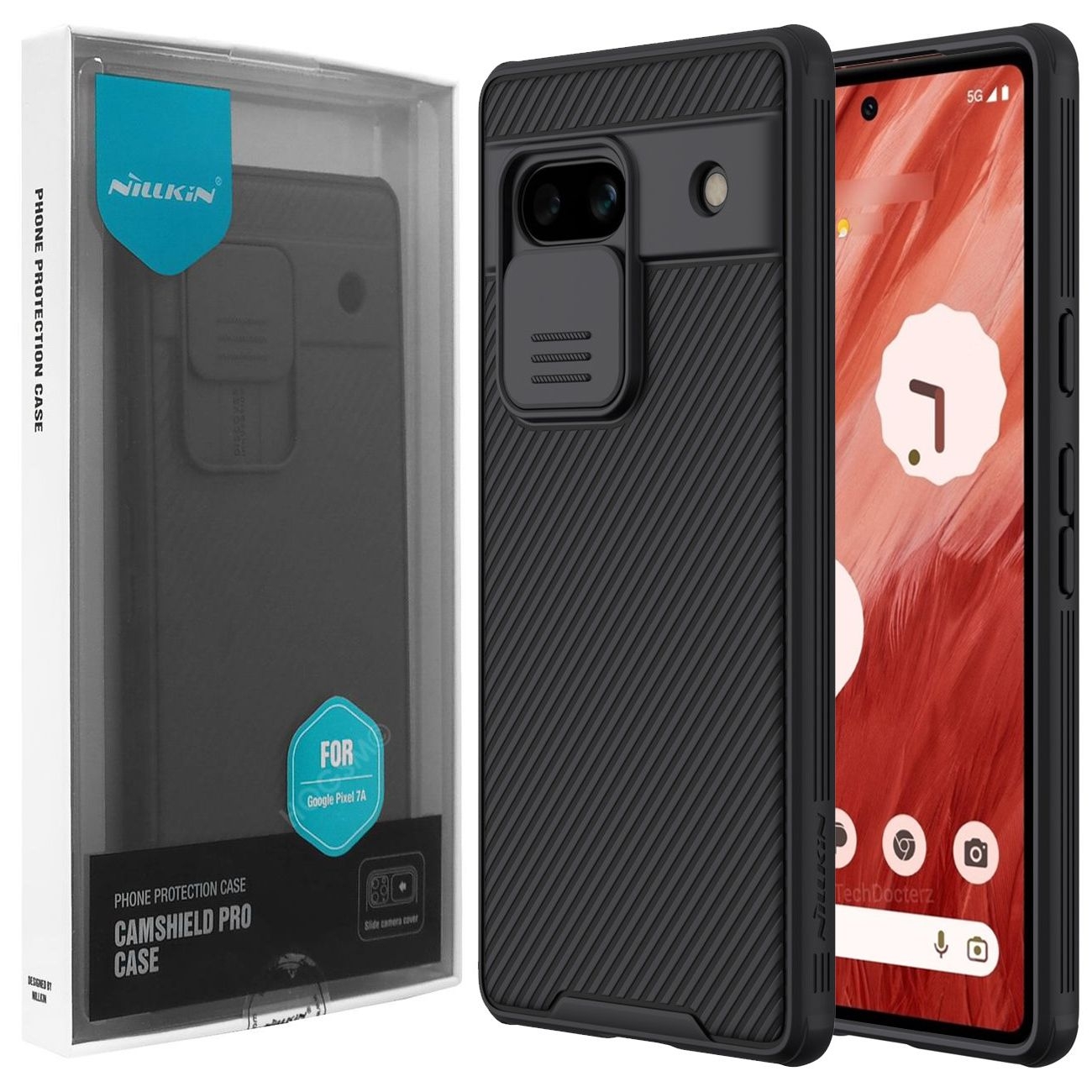 Etui NILLKIN CamShield | Czarne do Google Pixel 7a