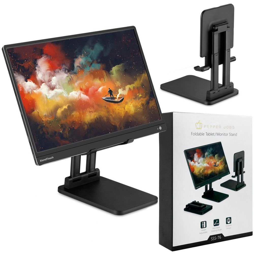 Pepper Jobs | Składany Stojak Uchwyt Podstawka na Monitor Tablet | Czarny