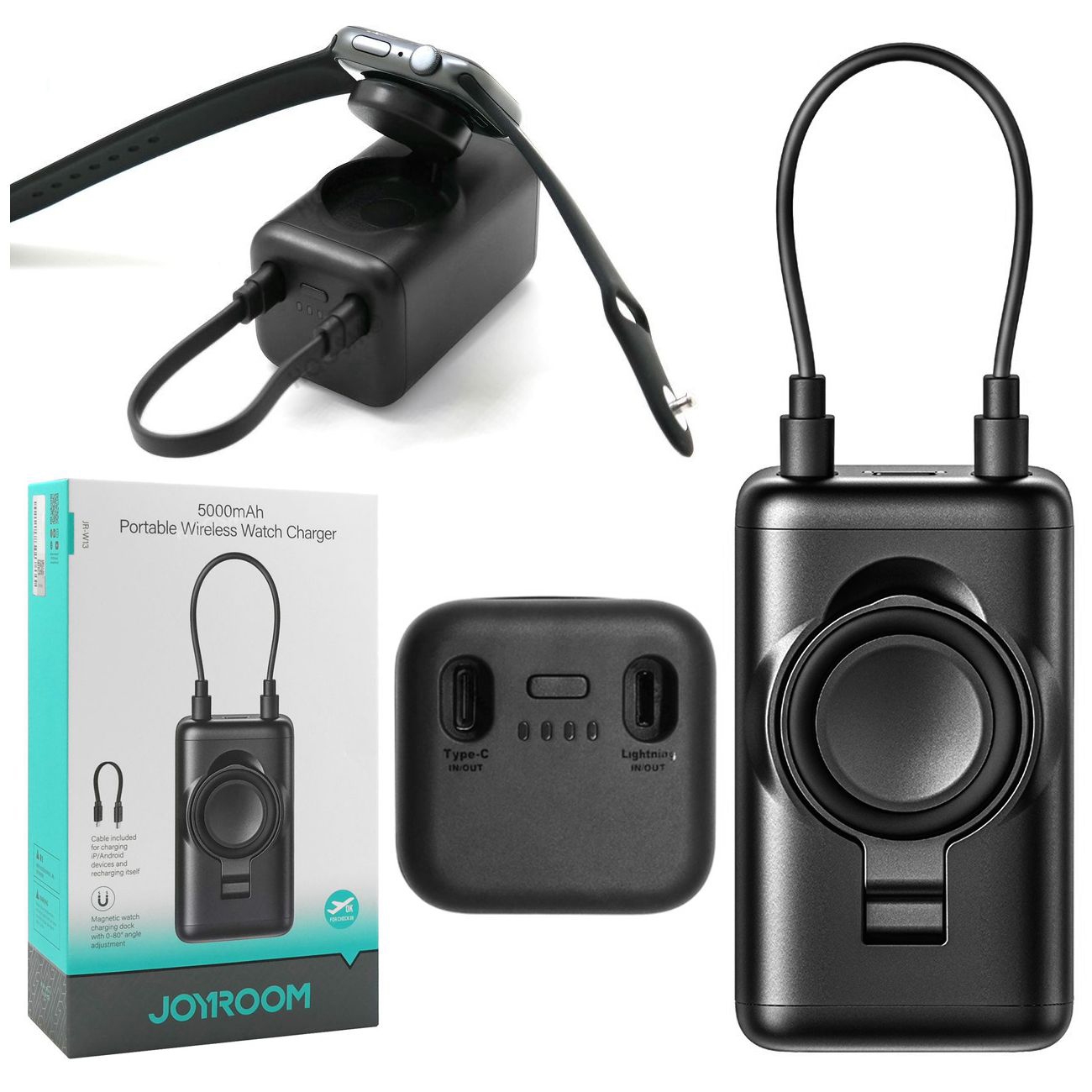 Joyroom | 2w1 Powerbank 5000mAh Ładowarka Bezprzewodowa USB-C Lightning 20W do Apple Watch