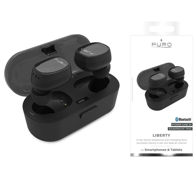 PURO Liberty | Wodoodporne Bezprzewodowe Słuchawki z Etui Ładującym | IPX5