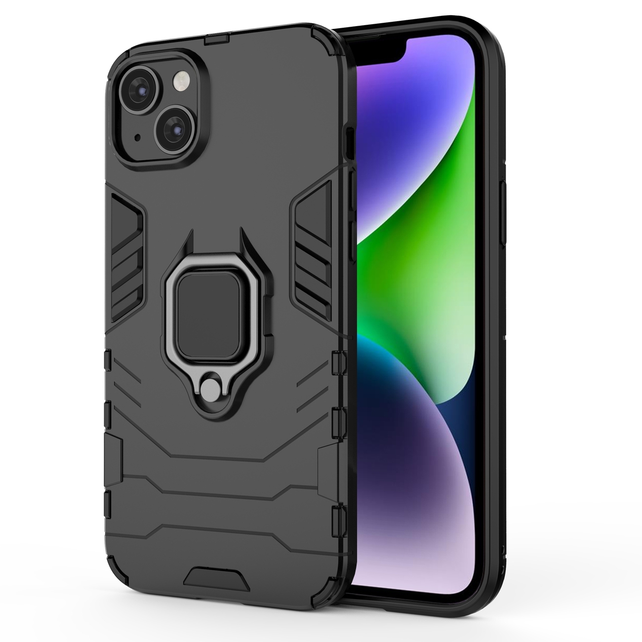 Hybrydowe Etui Armor Ring | Czarne do Apple iPhone 14 |