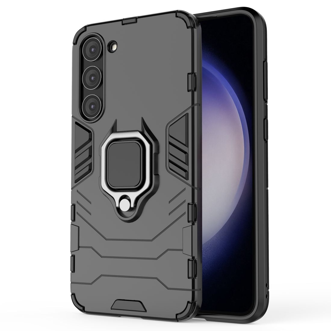 Hybrydowe Etui Armor Ring | Czarne do Samsung Galaxy S23 Plus