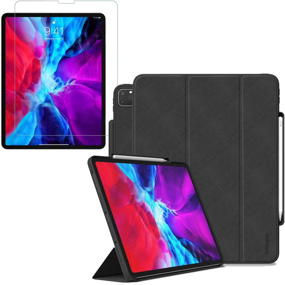 Etui RINGKE Smart Case | Black + SZKŁO do Apple iPad Pro 12.9 2020