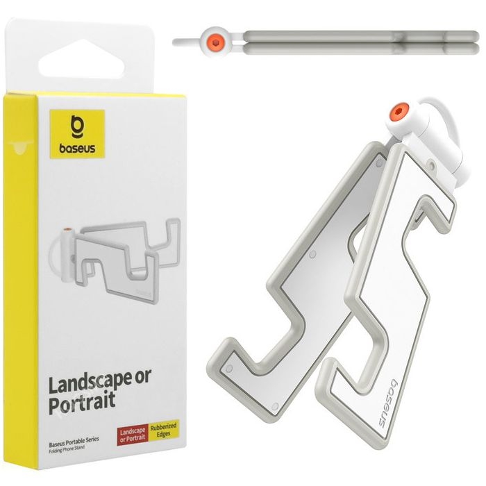 Baseus | Uniwersalna Rozkładana Podstawka Stojak na Telefon | Biała