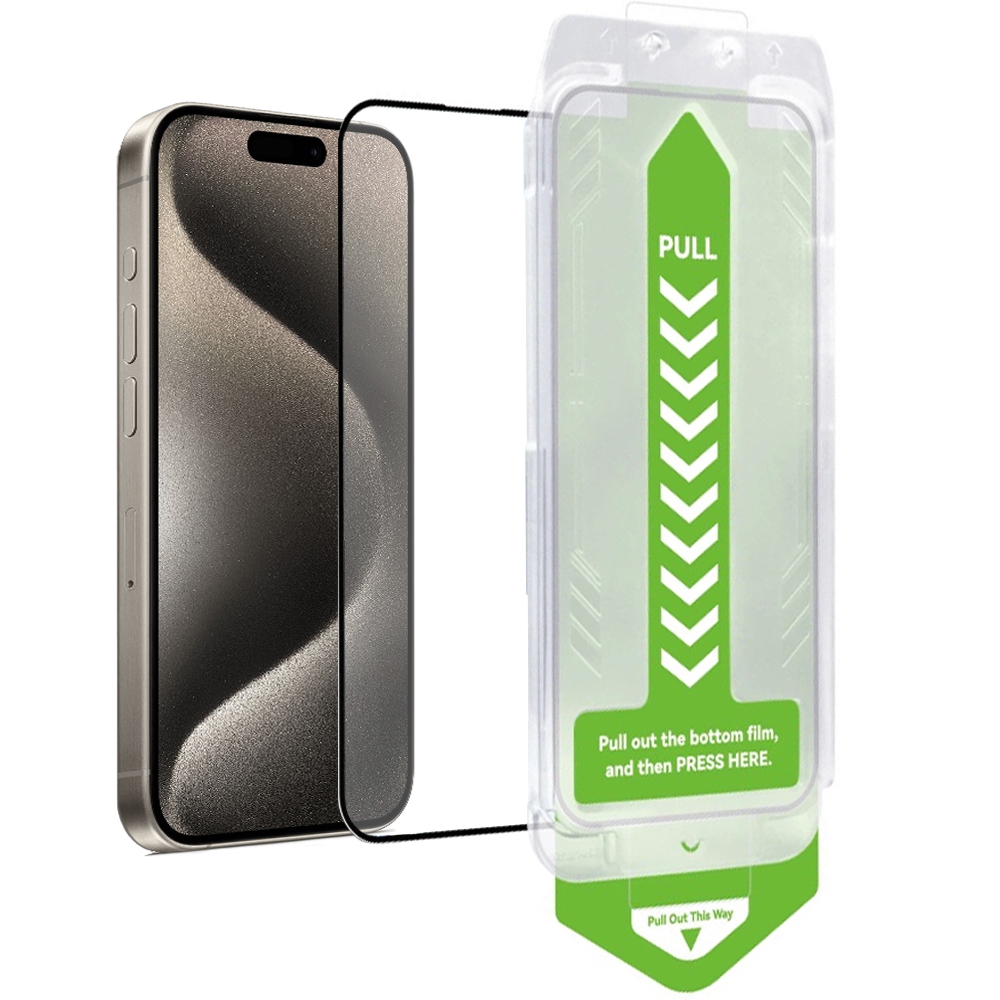 Szkło Hartowane EASY + Ramka Instalacyjna do Apple iPhone 15 Pro Max