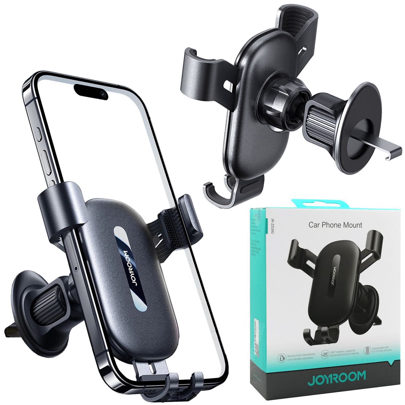 Joyroom | Grawitacyjny Uchwyt Samochodowy do Telefonu do Kratki Nawiewu | Metalowy