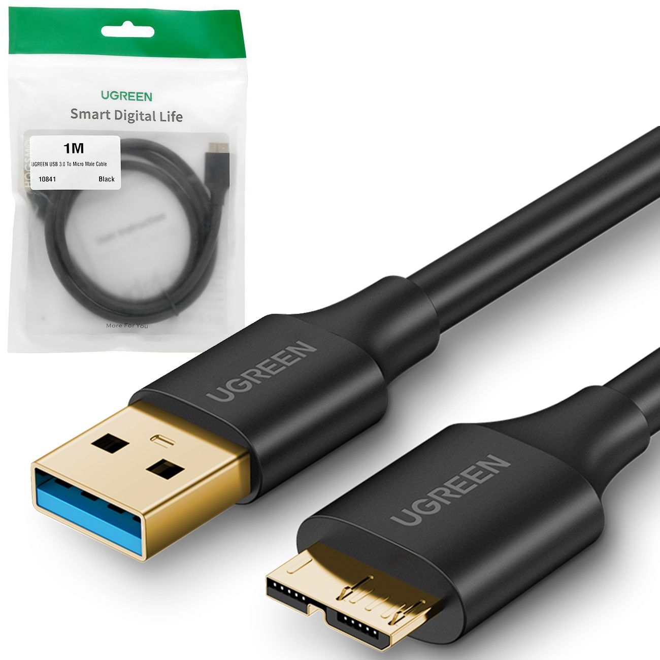 Ugreen | Szybki Kabel USB 3.0 microUSB 3.0 typ B SuperSpeed | 5Gb/s | 100cm