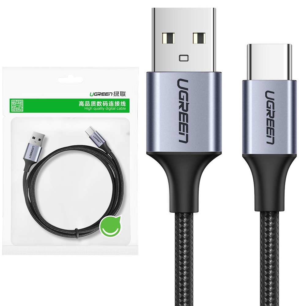 Ugreen | Krótki Wzmocniony Kabel USB na USB-C 3A | 50cm