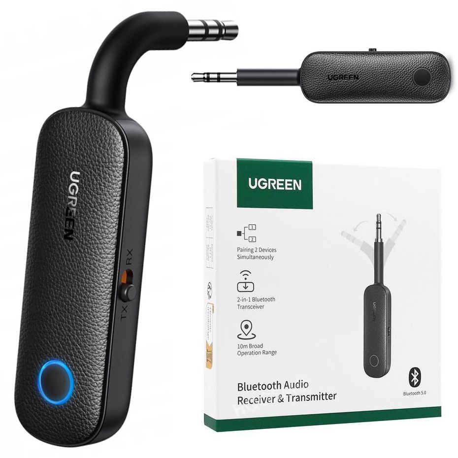 Ugreen | 2w1 Mini Nadajnik Odbiornik Audio Bluetooth 5.0 Jack 3.5mm Mikrofon