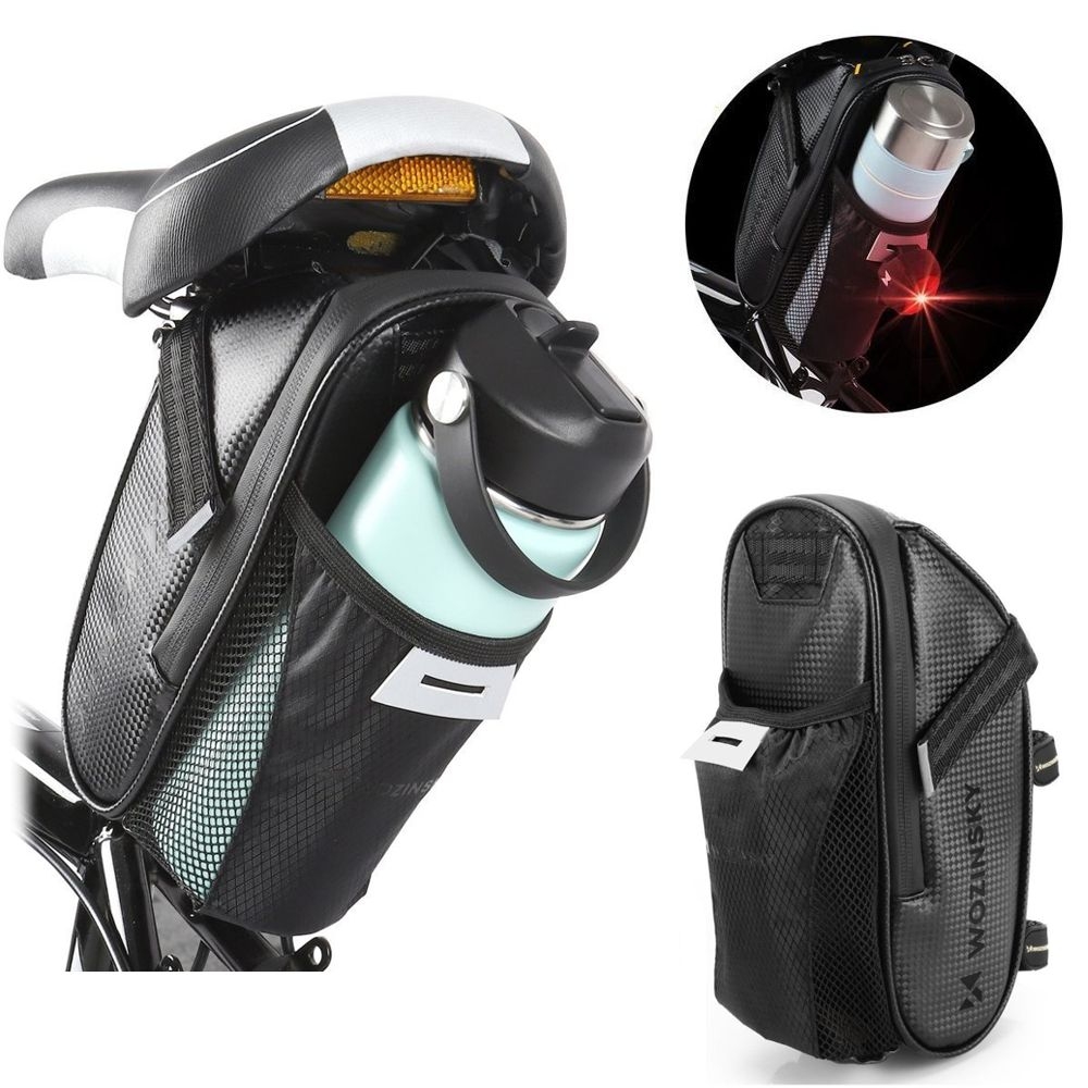 Sakwa Rowerowa Wodoodporna Podsiodłowa Torba pod Siodełko z Kieszenią na Bidon | 1.5l