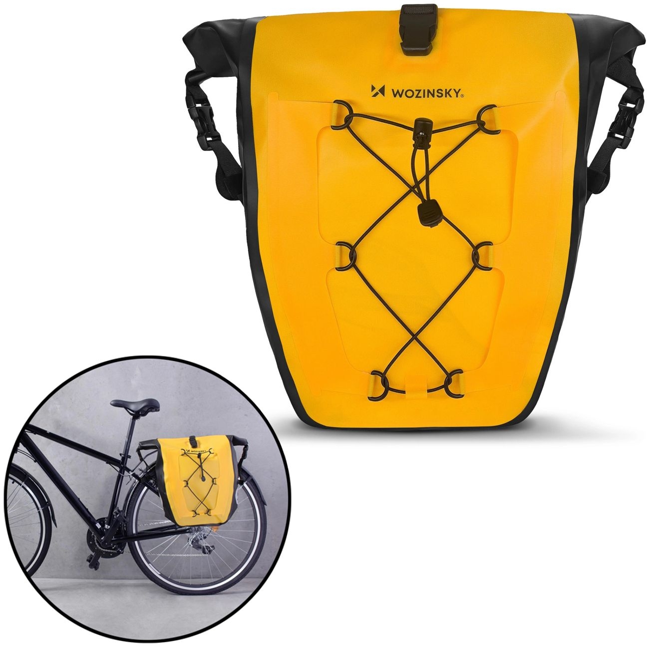 Sakwa Rowerowa Wodoodporna | Duża Torba na Bagażnik | 25l | Żółta