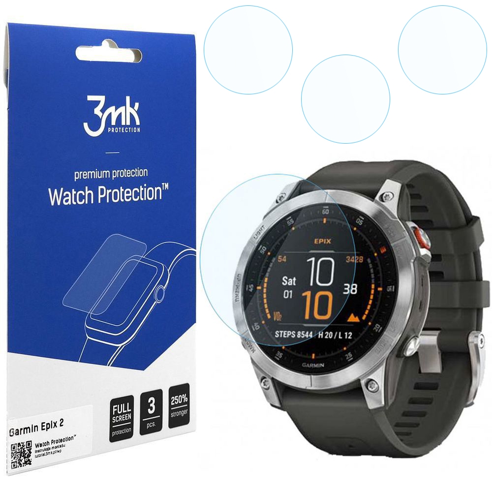 Folia Hybrydowa 3mk Watch Protection | 3 sztuki do Garmin epix 2