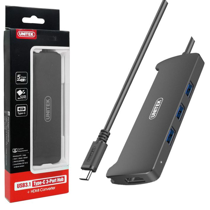 Unitek | Multi Hub USB-C HDMI 3xUSB 3.0