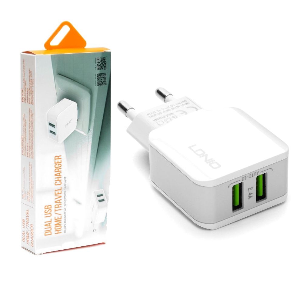 LDNIO Dual | Ładowarka Sieciowa 2xUSB | Biała