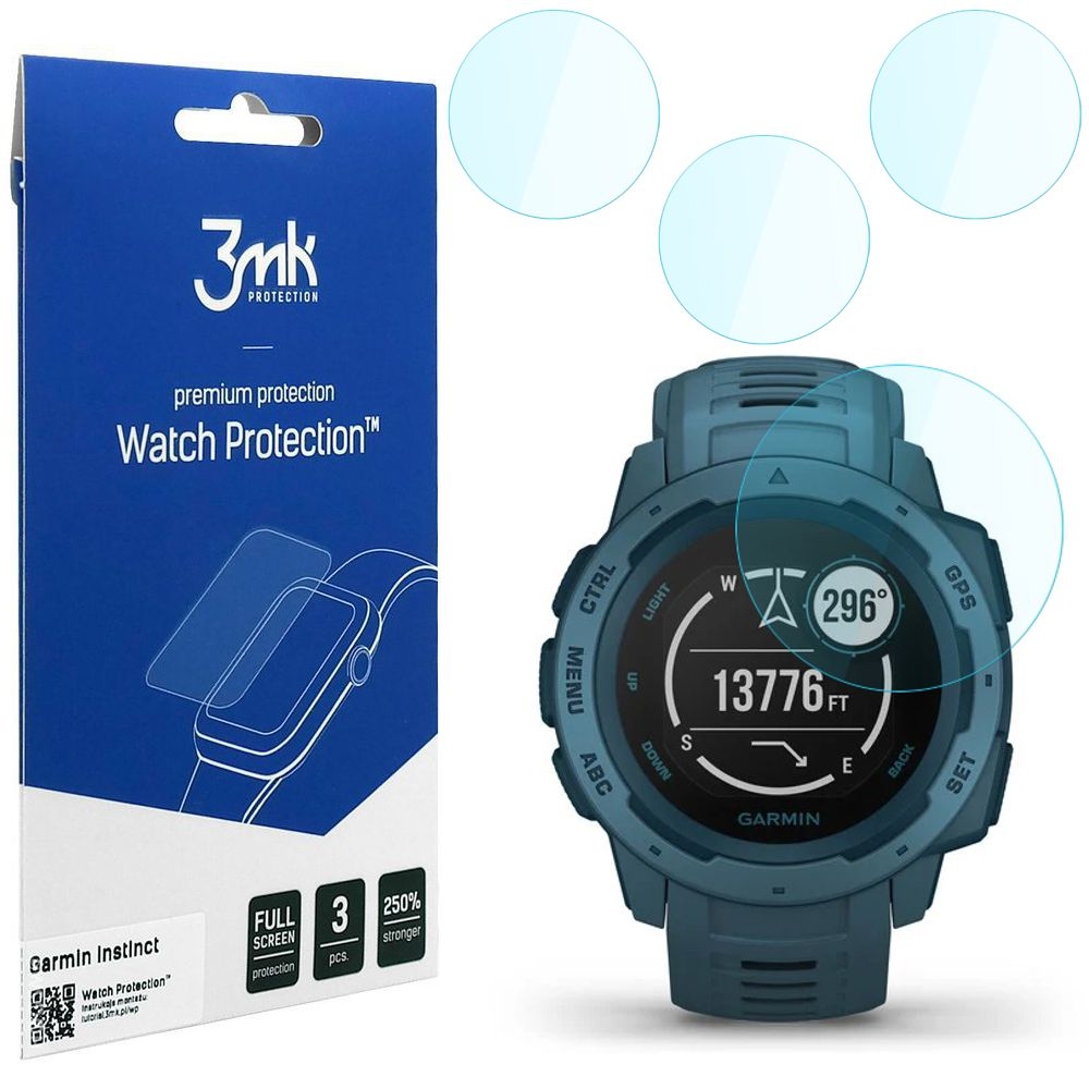Szkło Hybrydowe 3mk Watch Protection | 3 sztuki do Garmin Instinct