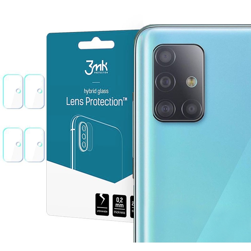 3mk Lens Protection | Szkło Ochronne na Obiektyw Aparat | 4szt do Samsung Galaxy A71