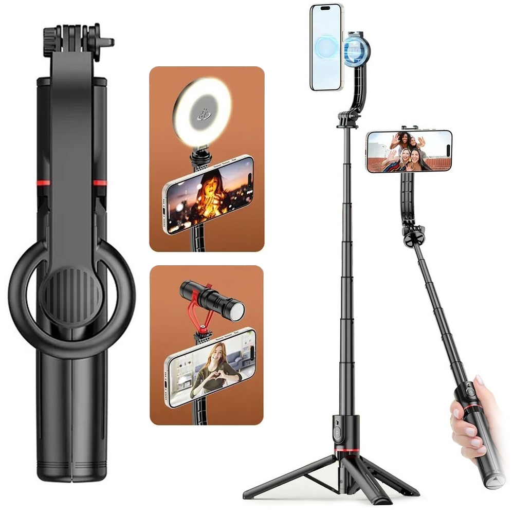 Selfie Stick 2w1 Nowoczesny Kijek Bluetooth z MagSafe | Tripod + Pilot