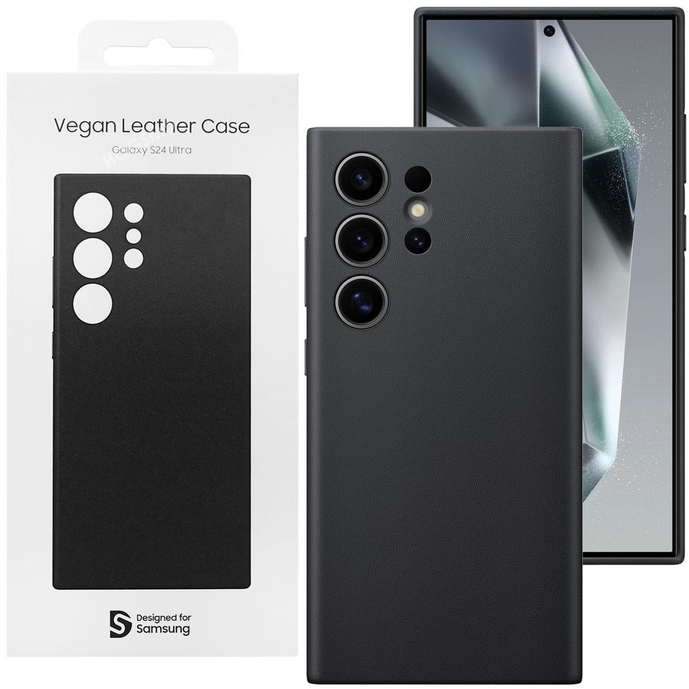 Oryginalne Etui Vegan Leather Case | Czarne do Samsung Galaxy S24 Ultra