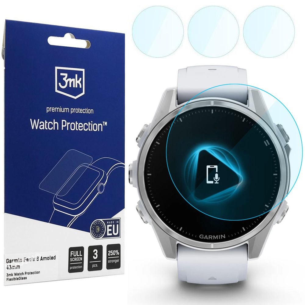 3x Szkło Hybrydowe 3mk Watch Protection do Garmin Fenix 8 43mm