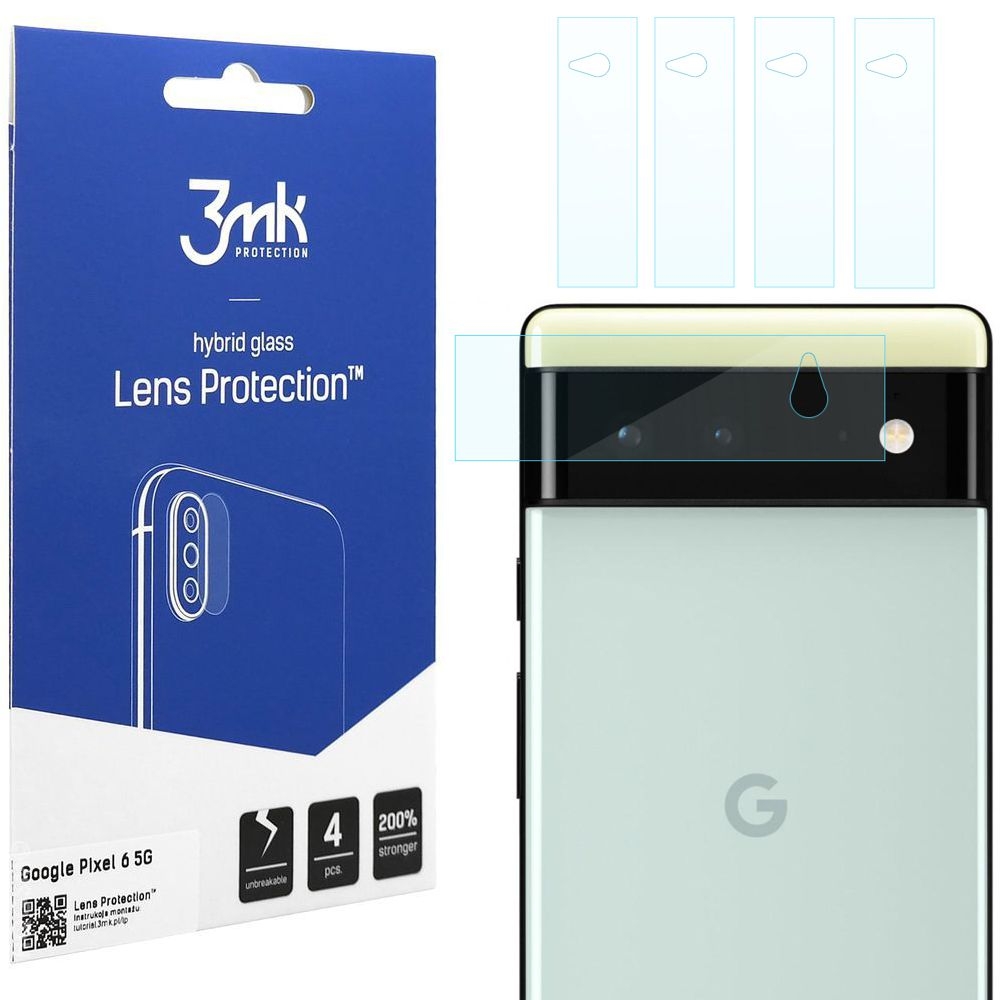 3mk Lens Protection | Szkło Ochronne na Obiektyw Aparat | 4szt do Google Pixel 6 |