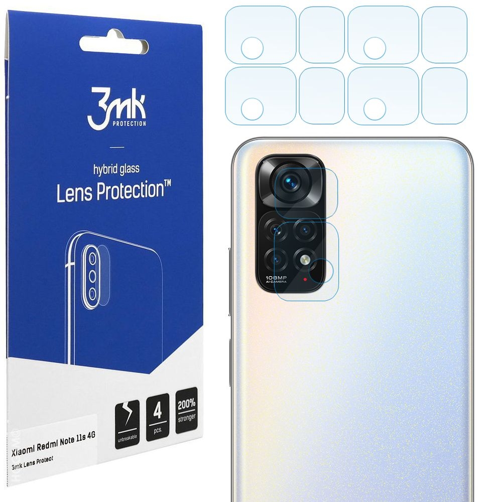 4x 3mk Lens Protection | Szkło Ochronne na Obiektyw Aparat do Xiaomi Redmi Note 11s