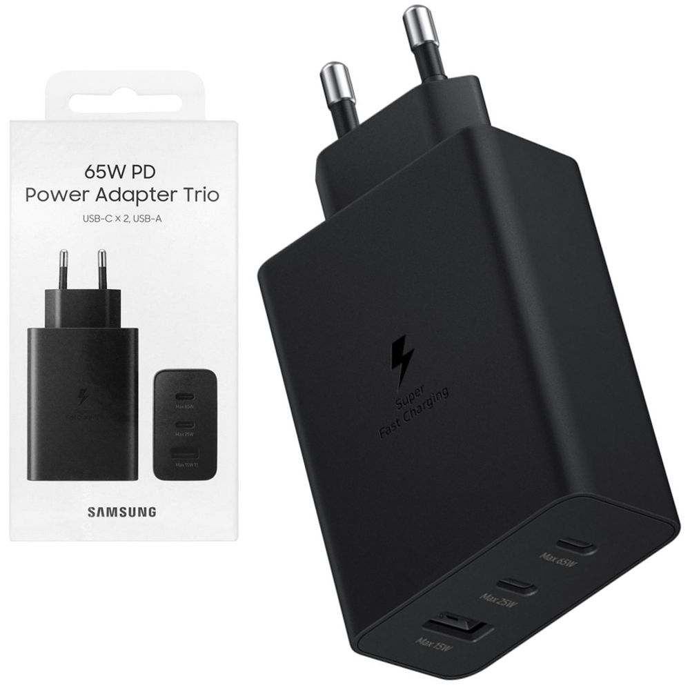Samsung | Oryginalna Ładowarka Sieciowa Power Adapter Trio 65W PD | Czarna