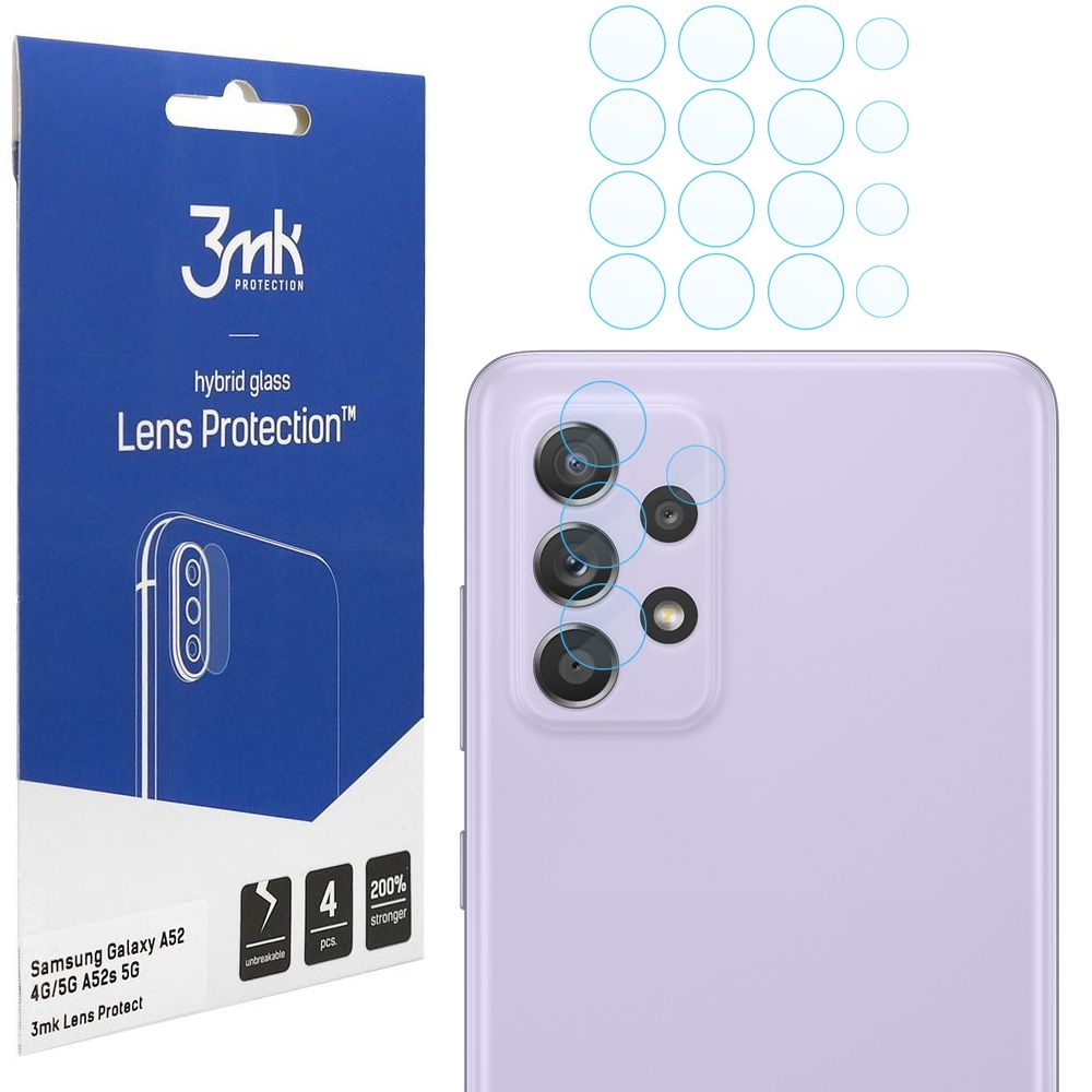 4x 3mk Lens Protection | Szkło Ochronne na Obiektyw Aparat do Samsung Galaxy A52 / A52s