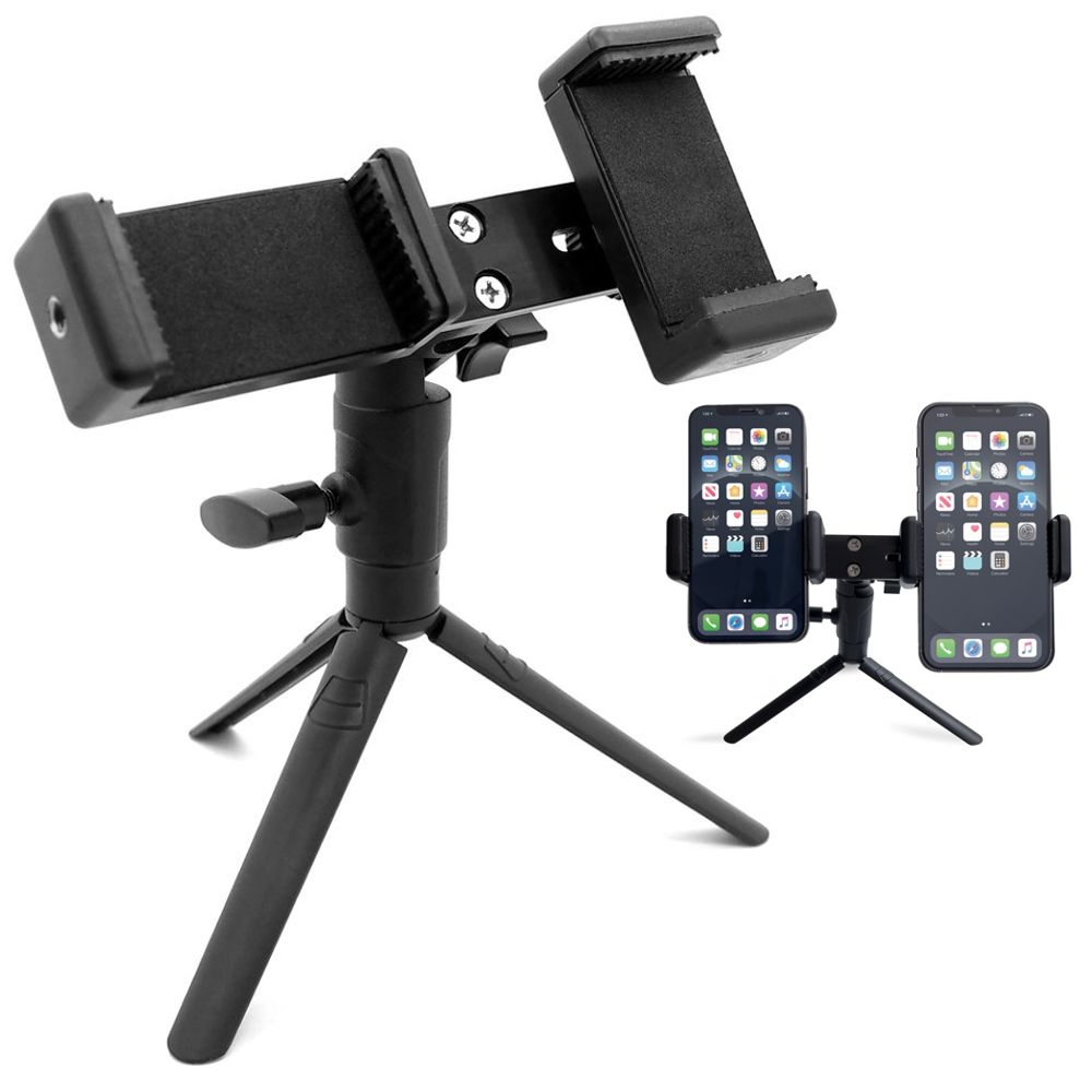 Live Dual Phone | Mini Statyw Podwójny Uchwyt na 2 Telefony