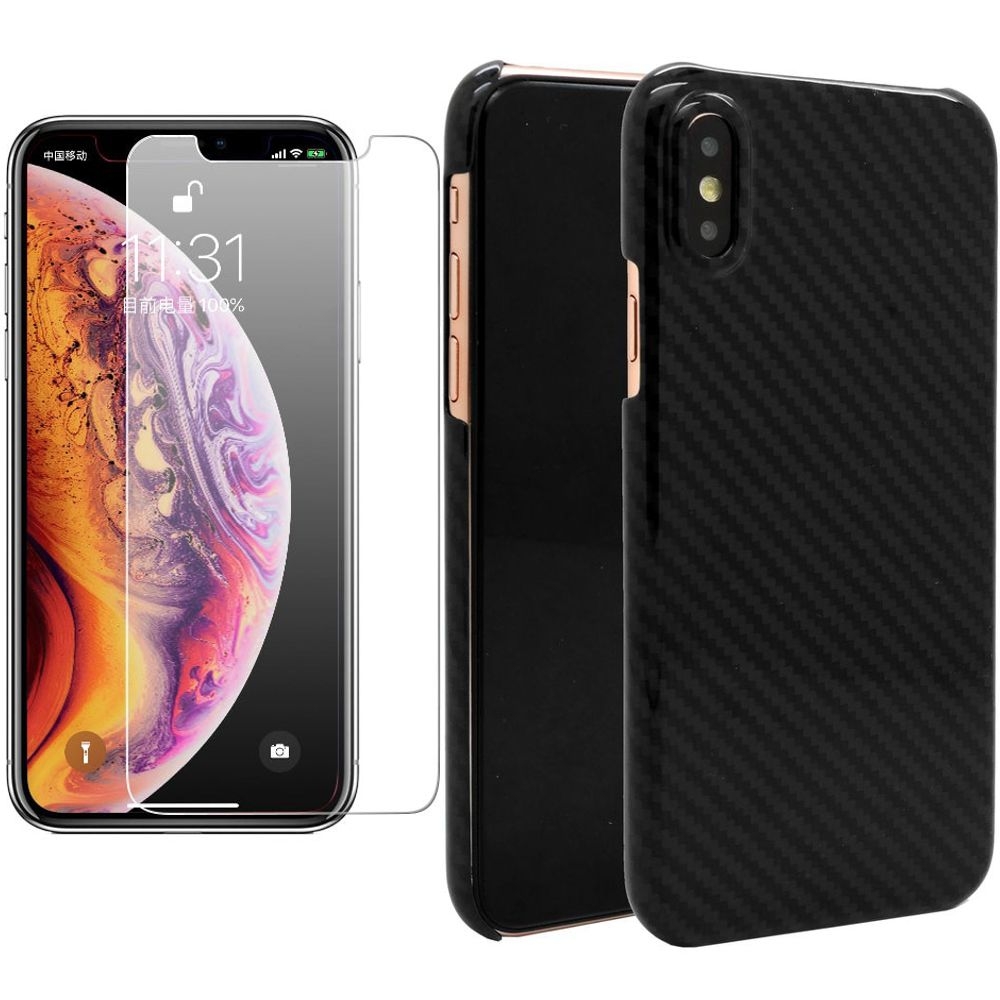 Apple iPhone Xs | Oryginalne Etui 100% Carbon Fiber + SZKŁO