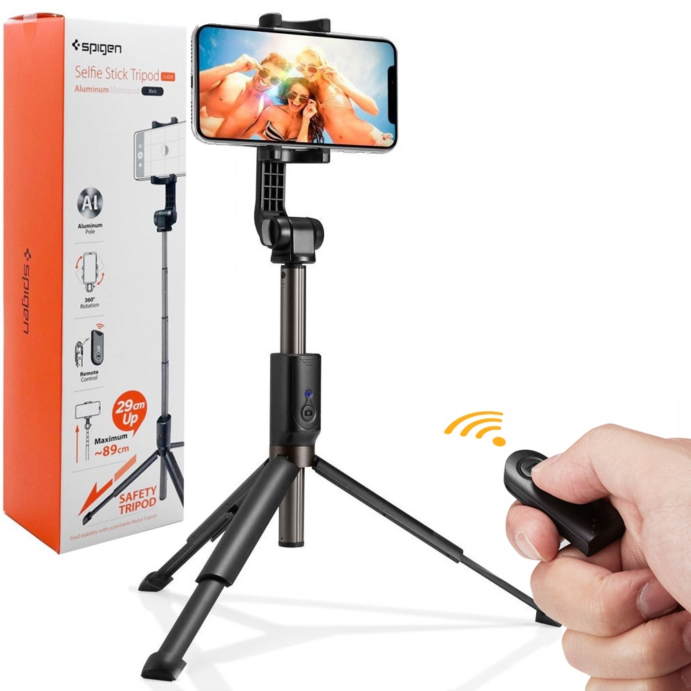 Spigen S540W | Aluminiowy Selfie Stick Bluetooth | Tripod + Pilot