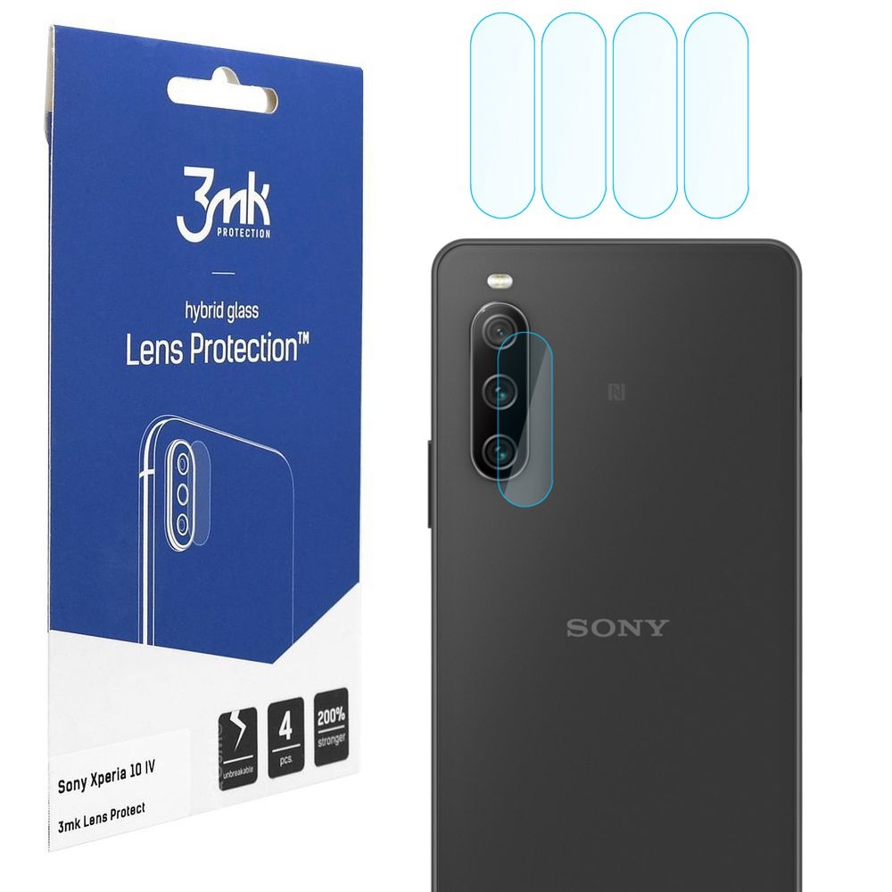 4x 3mk Lens Protection | Szkło Ochronne na Obiektyw Aparat do Sony Xperia 10 IV