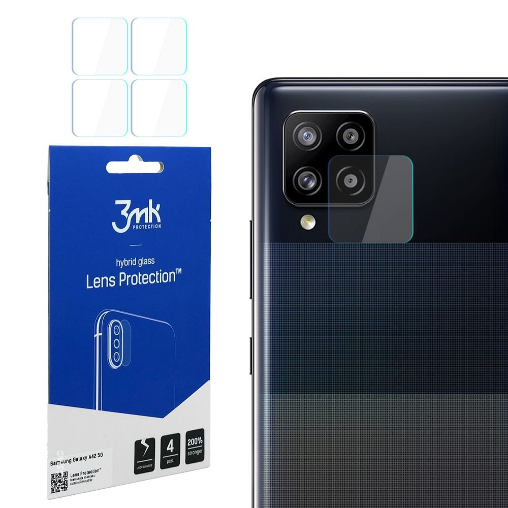 3mk Lens Protection | Szkło Ochronne na Obiektyw Aparat | 4szt do Samsung Galaxy A42 5G