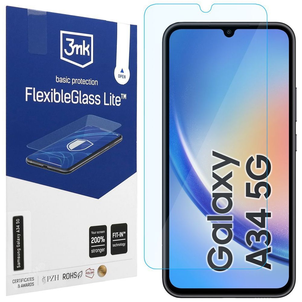 3mk Flexible Glass Lite | Nietłukące Szkło Hybrydowe do Samsung Galaxy A34 5G