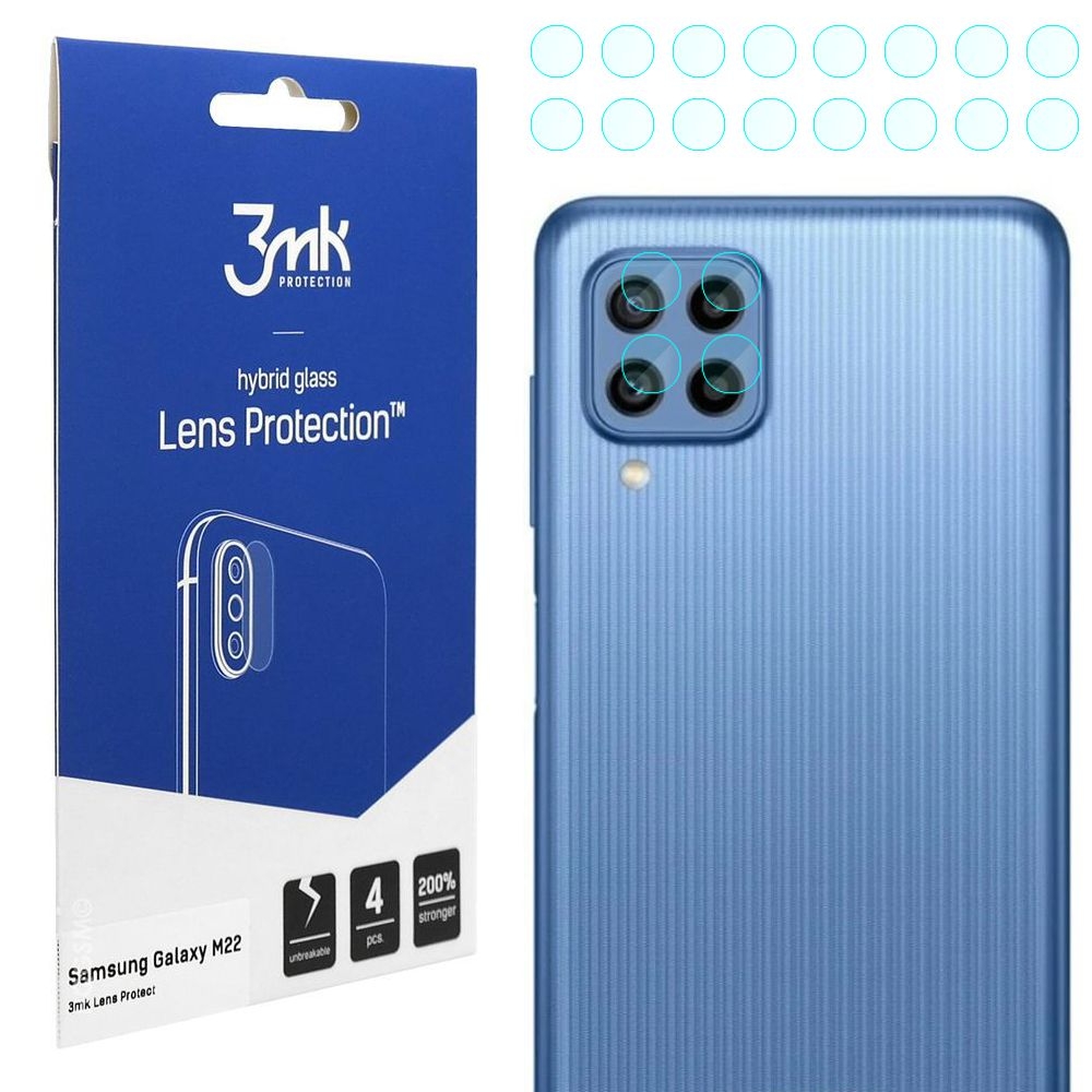 4x 3mk Lens Protection | Szkło Ochronne na Obiektyw Aparat do Samsung Galaxy M22