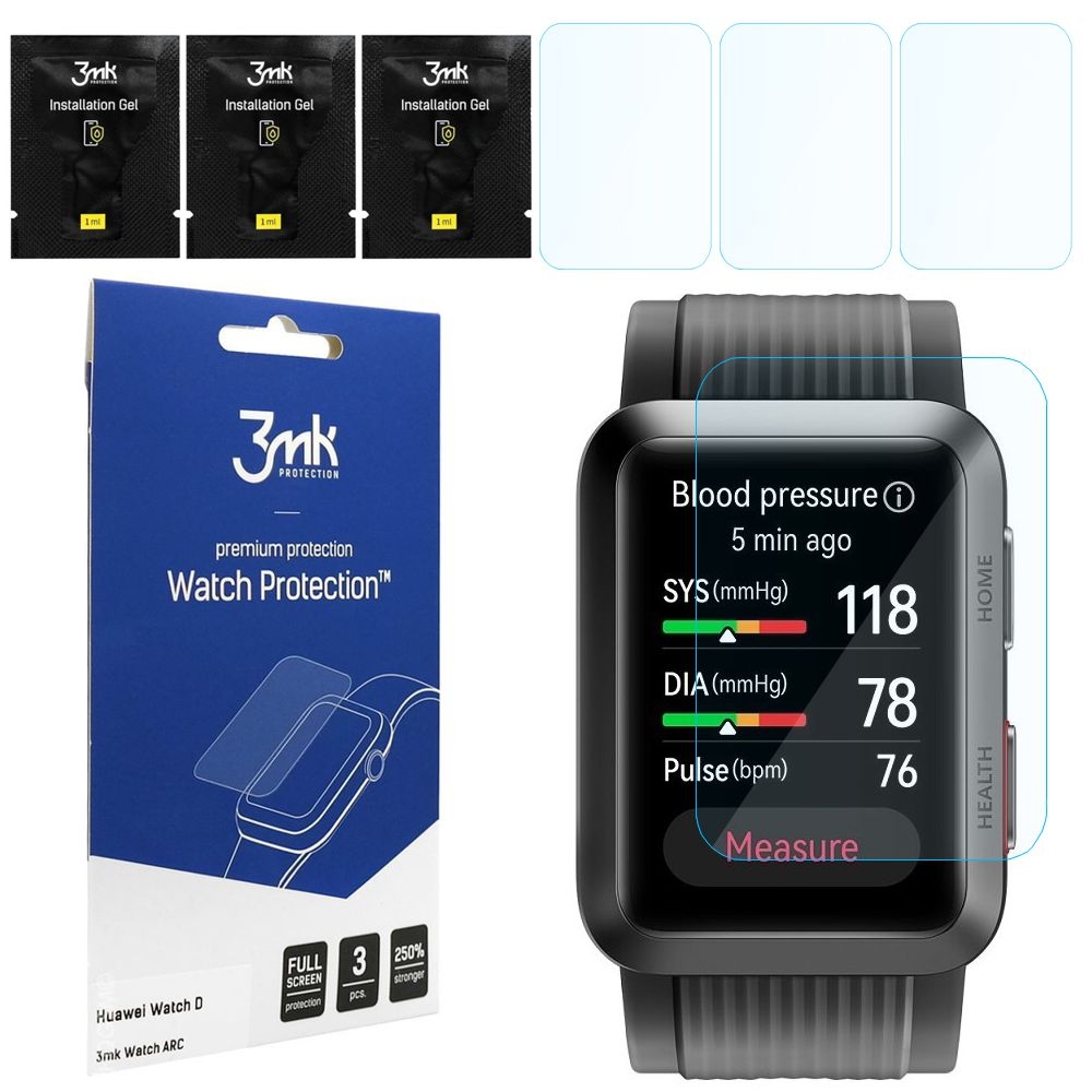 Folia Hydrożelowa 3mk Watch Protection | 3 sztuki do Huawei Watch D