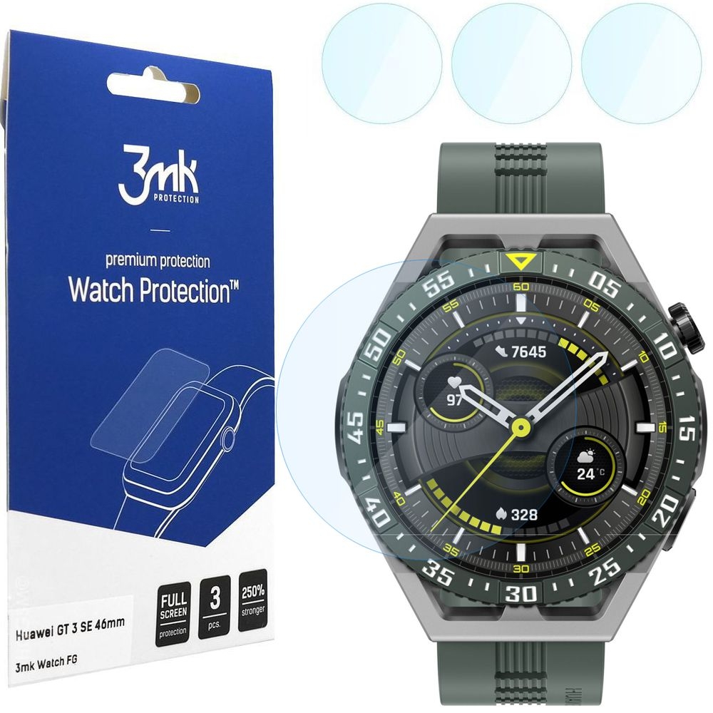 3x Szkło Hybrydowe 3mk Watch Protection do Huawei GT 3 SE 46mm