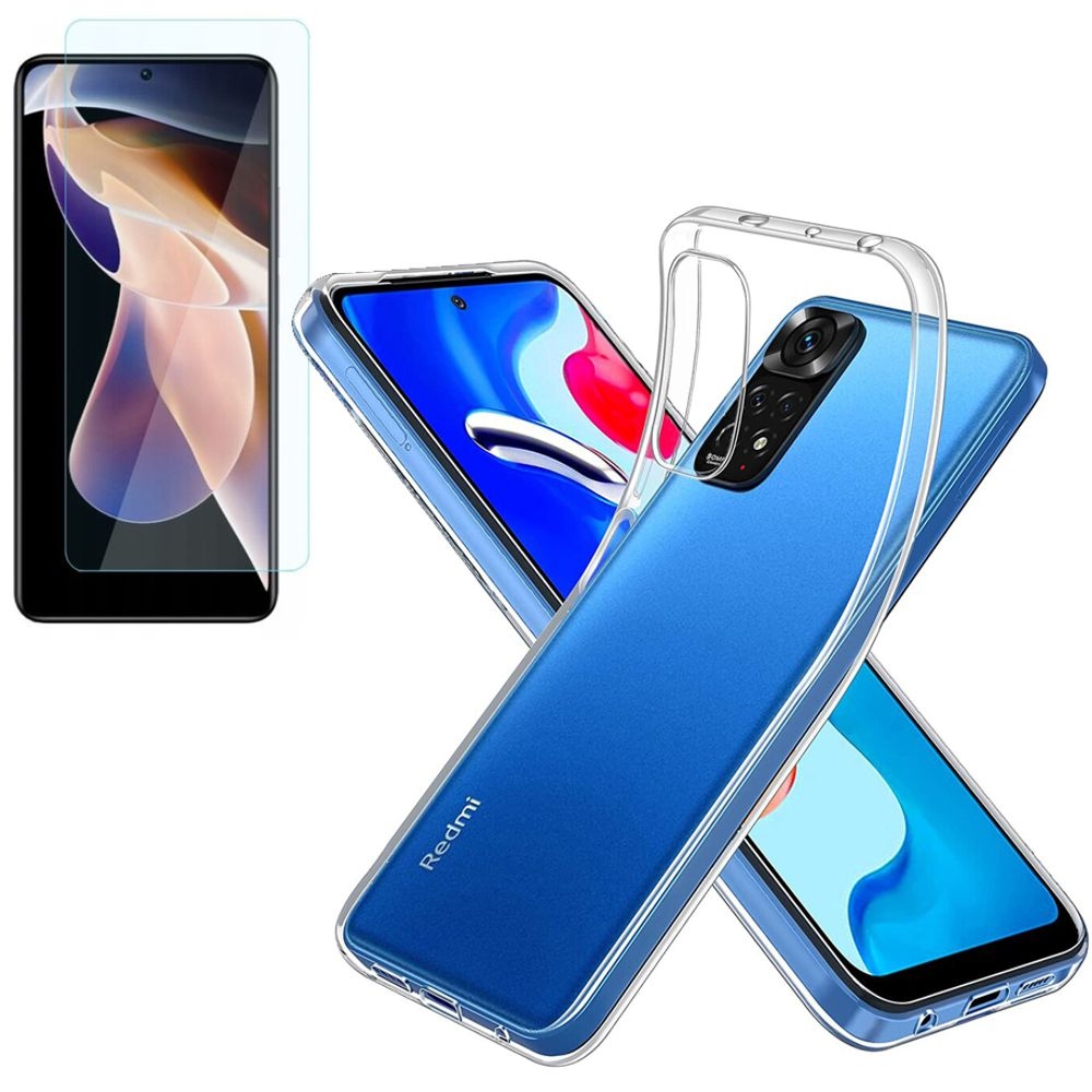 Cienkie Etui Feather Case | Bezbarwne | Clear + SZKŁO do Xiaomi Redmi Note 11 Pro 5G