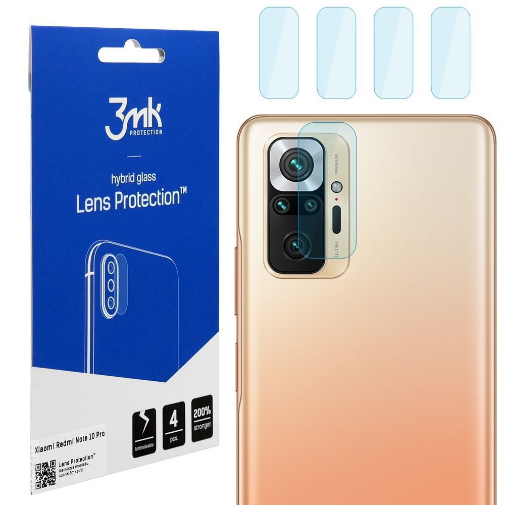 3mk Lens Protection | Szkło Ochronne na Obiektyw Aparat | 4szt do Xiaomi Redmi Note 10 Pro