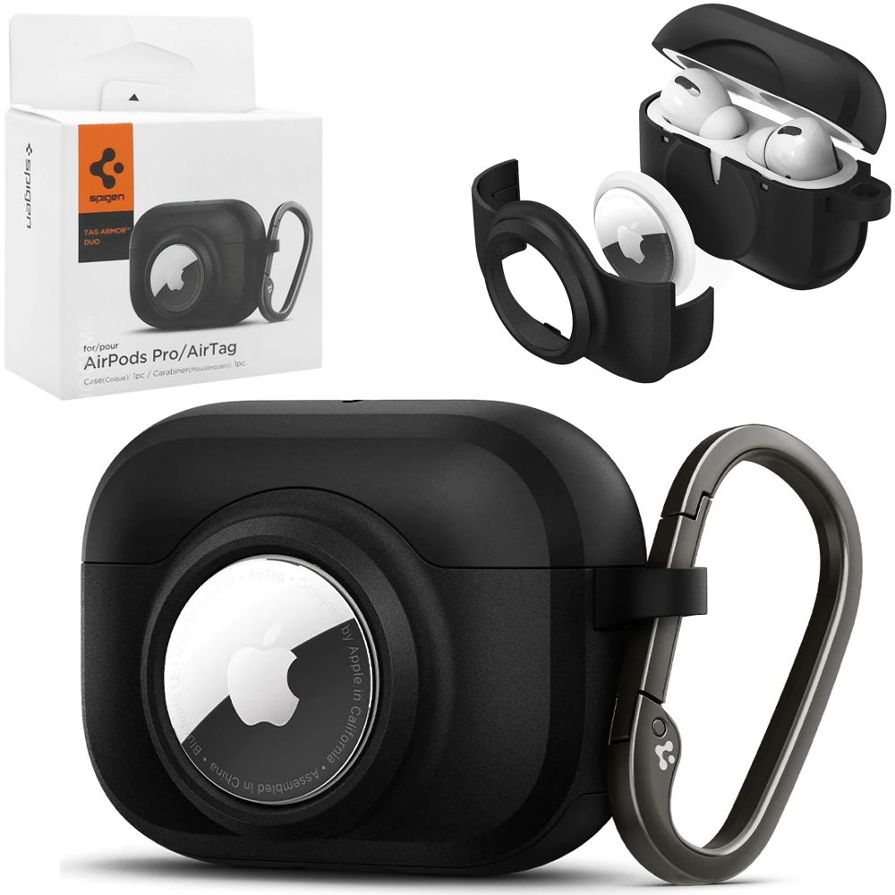 Etui SPIGEN Tag Armor Duo | Black do Apple AirPods Pro 1/2 i AirTag