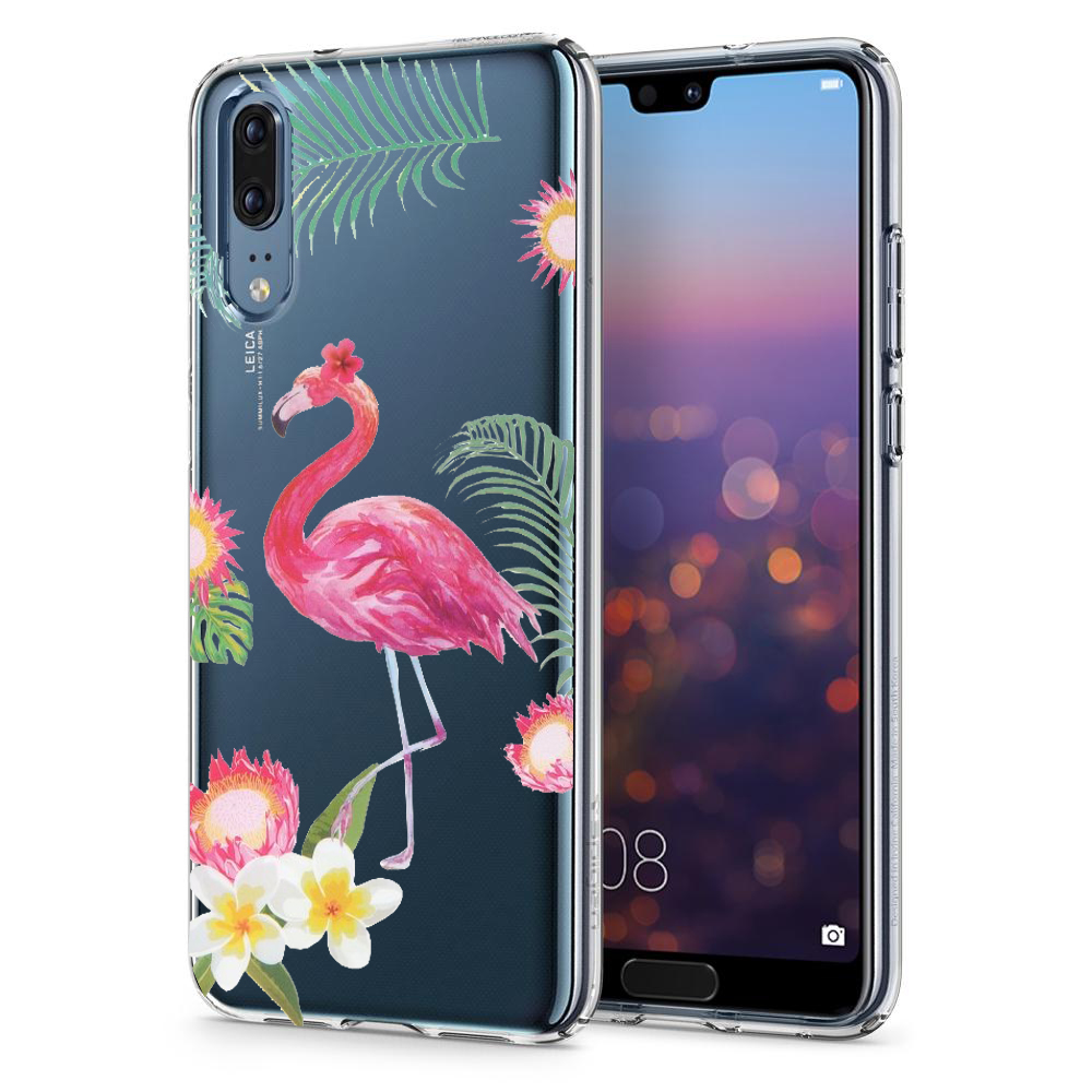 Huawei P20 | Cienkie Etui Feather FLAMINGO