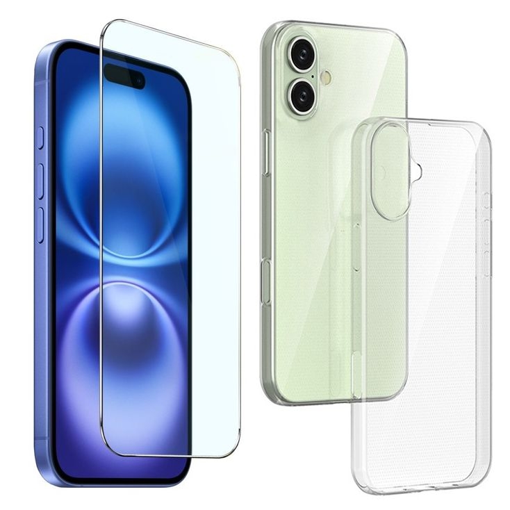 Cienkie Etui Feather Case | Bezbarwne | Clear + SZKŁO do Apple iPhone 16 |