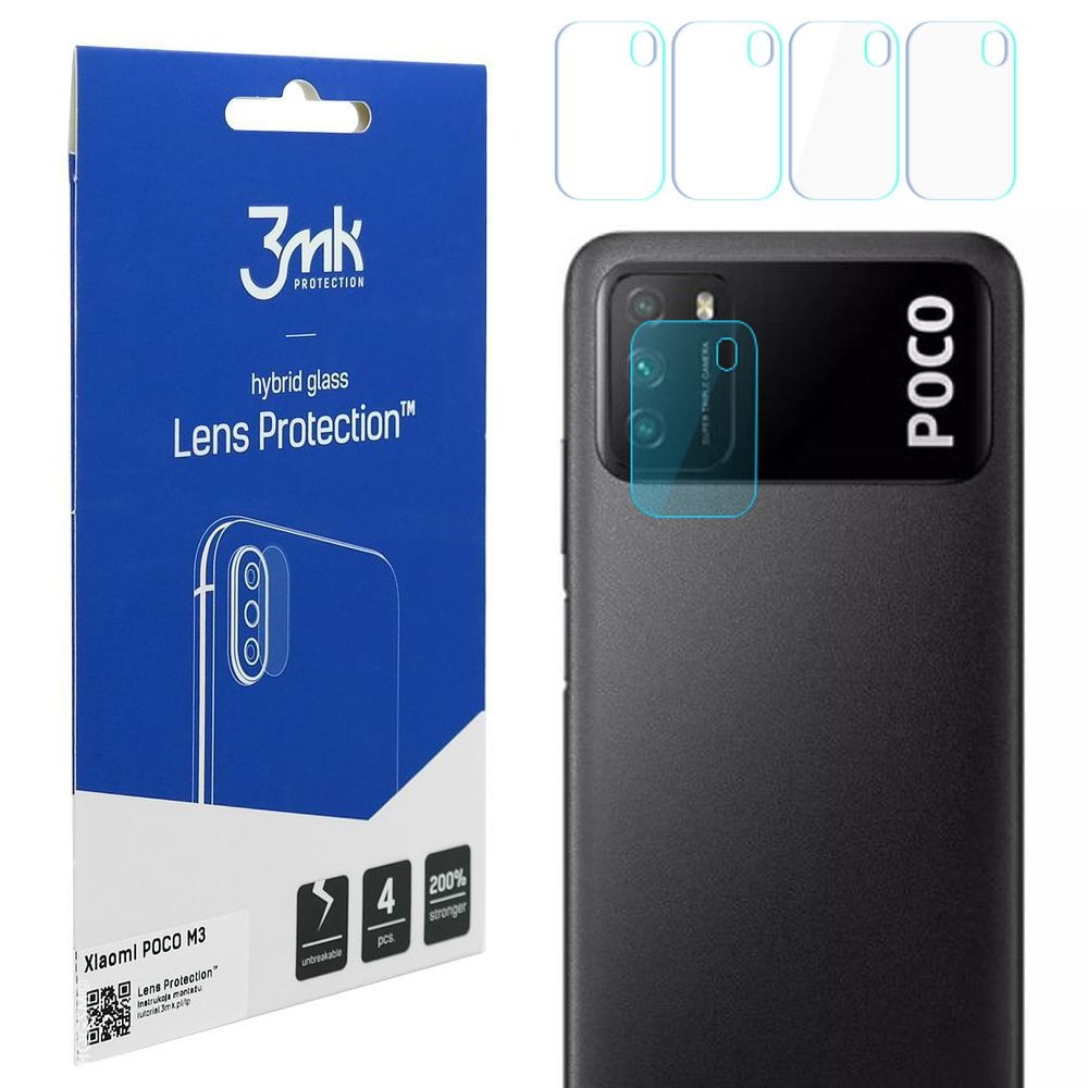 3mk Lens Protection | Szkło Ochronne na Obiektyw Aparat | 4szt do Xiaomi POCO M3