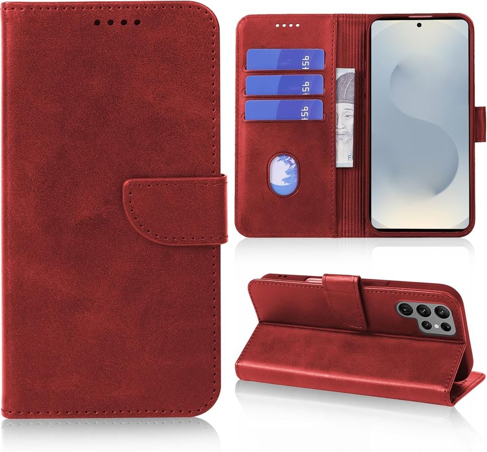 Etui z Klapką Wallet Case | Czerwony do Samsung Galaxy S25 Ultra