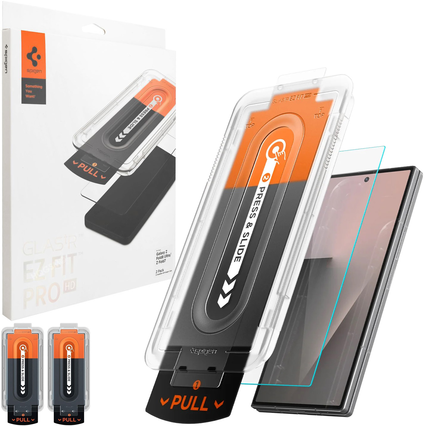 2x Szkło Hartowane SPIGEN GLAS.tR EZ FIT z Aplikatorem do Samsung Galaxy Z Fold8 Ultra / Z Fold7