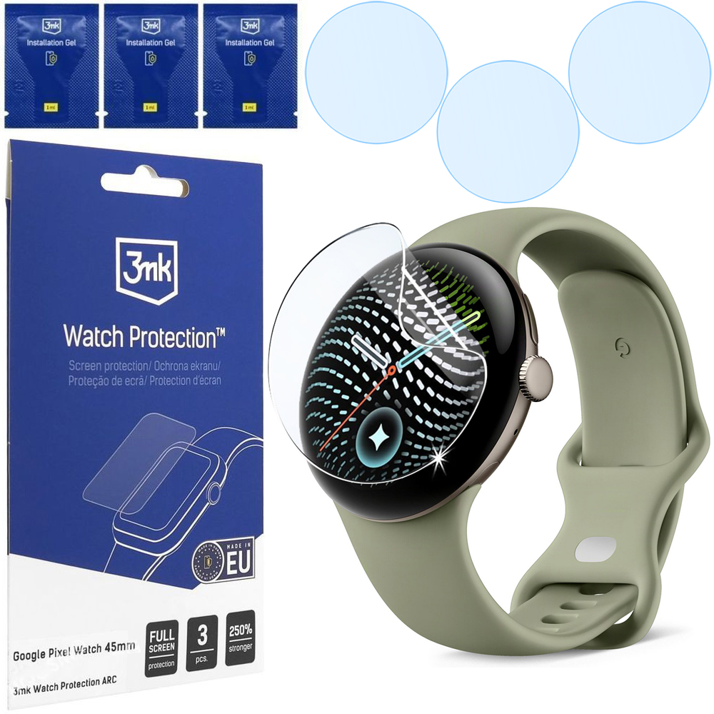 3x Folia Hydrożelowa 3mk Watch Protection do Google Pixel Watch 5 / 4 45mm