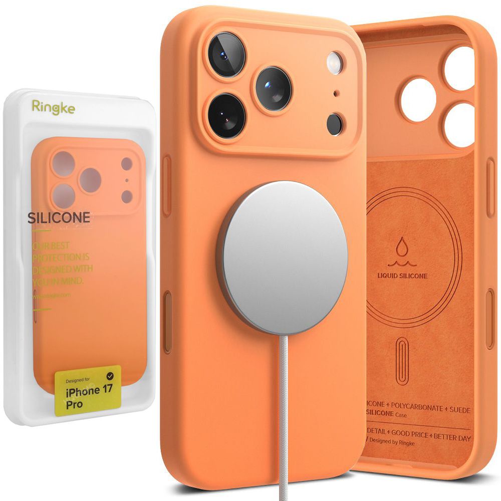 Etui RINGKE Silicone Magnetic | Tangerine do Apple iPhone 17 Pro |
