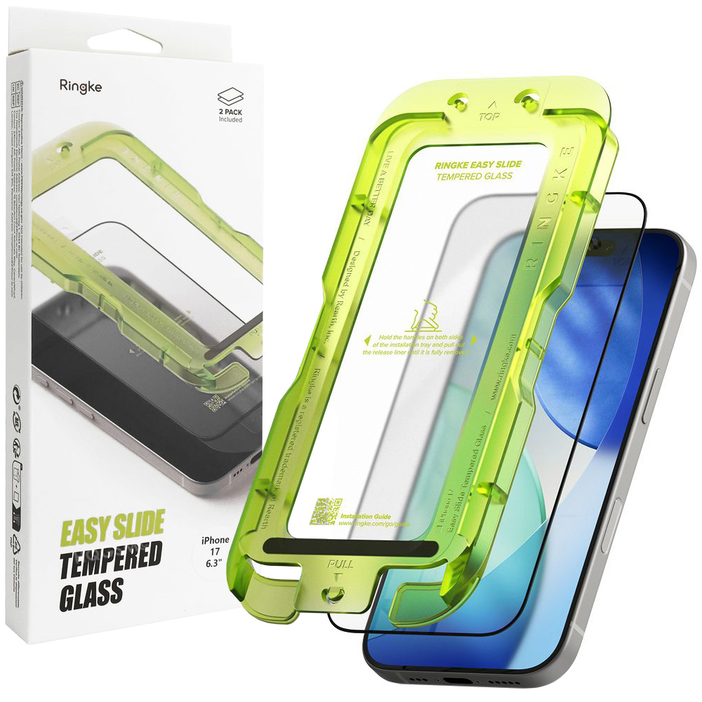 2x Szkło Hartowane RINGKE Easy Slide Tempered Glass + Aplikator do Apple iPhone 17 |