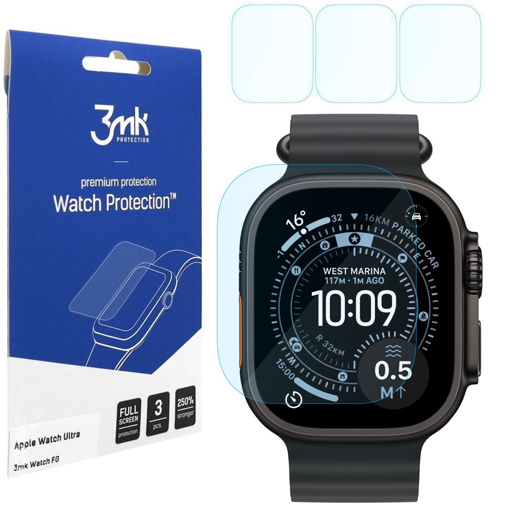 3x Szkło Hybrydowe 3mk Watch Protection do Apple Watch Ultra 3 49mm