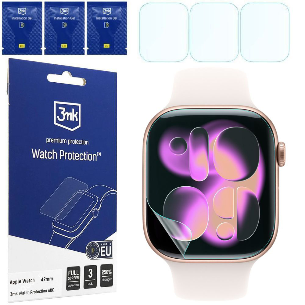 3x Folia Hydrożelowa 3mk Watch Protection do Apple Watch 11 42mm