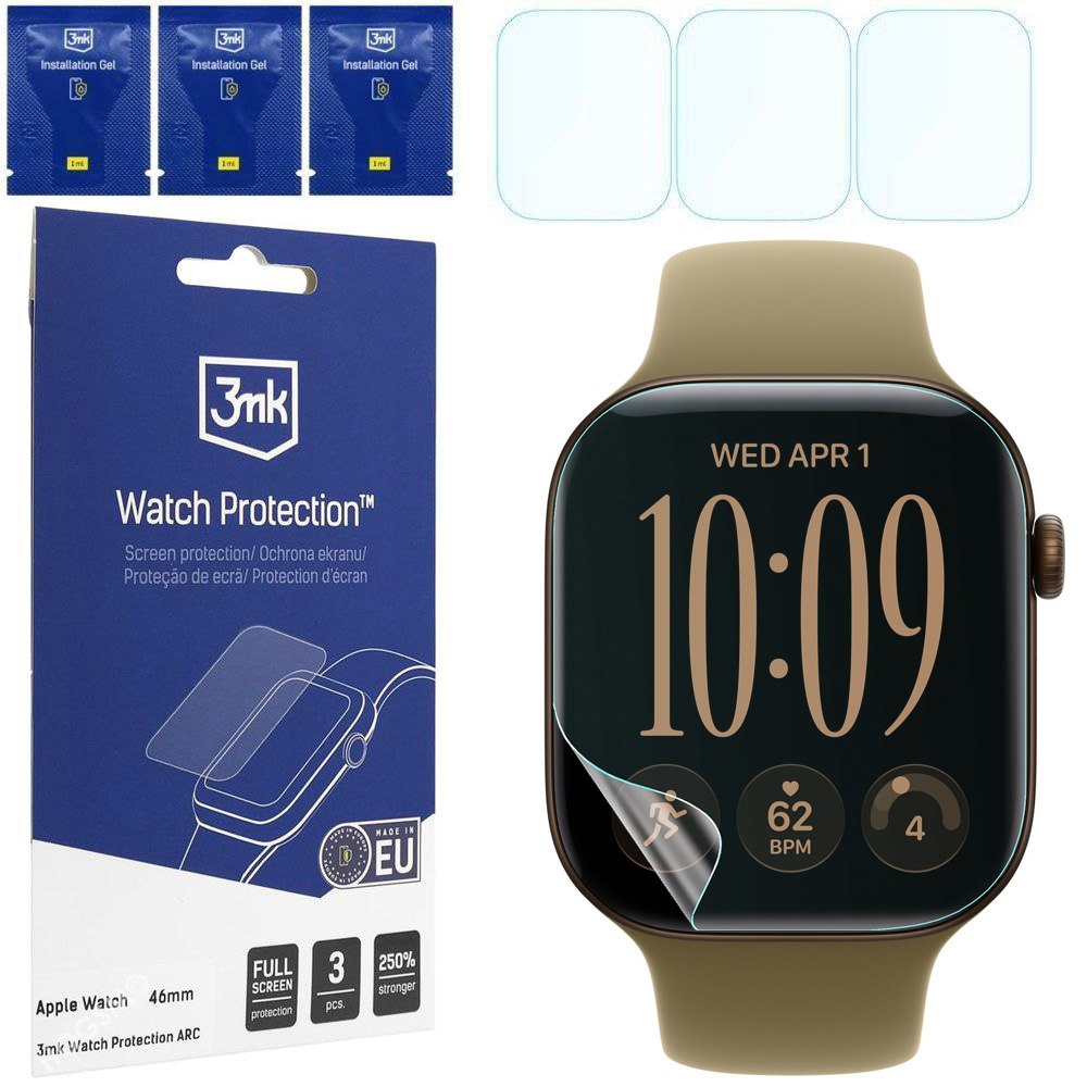 3x Folia Hydrożelowa 3mk Watch Protection do Apple Watch 12 46mm